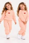 LOVE KÜÇÜK FİYONKLU RİBANA PAMUKLU İKİLİ TAKIM Somon