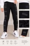 YANLARI ÇİZGİLİ ÇELİK KUMAŞ PANTALON Siyah