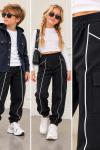 ÇİZGİ DETAYLI CEPLİ KARGO PANTALON Siyah