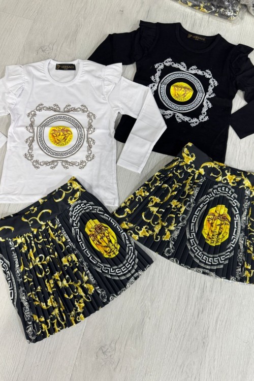 VERSACE UZUN KOL ETEKLİ TAKIM  Siyah